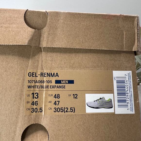 ASICS Gel Renma Pickleball Court Shoes White Blue Expanse Men's 13 NWB - Picture 10 of 10